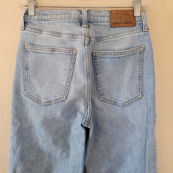Aritzia Denim Forum The Arlo High Rise Straight Jeans Sz 25 Blue Stretch Cotton - Picture 9 of 10